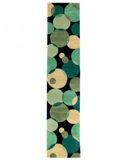 Momeni Area Rug, Perspective Circles NW 37 Teal 2 6 x 12 Runner Rug