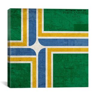 Portland Flag, Map Graphic Art on Canvas by iCanvas