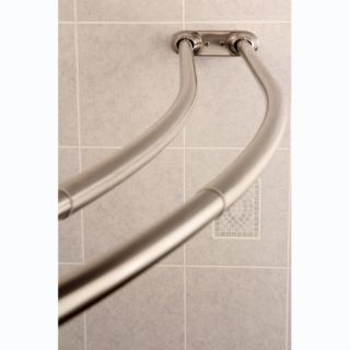 Curved Adjustable Double Shower Curtain Rod in Satin Nickel   15675614