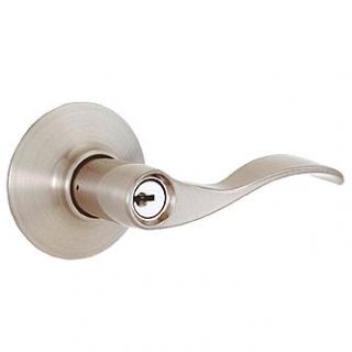 Schlage Accent Locking Entrance Lever Handle   Satin Nickel   Tools