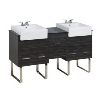 American Imaginations 62'' Double Modern Plywood Melamine Bathroom Vanity Set