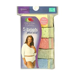 Fruit of the Loom   Womens Plus Fit for Me 5 Pack Heather Briefs