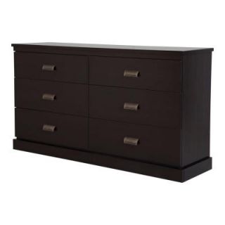 South Shore Furniture Gloria 6 Drawer Double Dresser in Chocolate 3659010