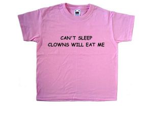 Can't Sleep Clowns Will Eat Me Funny Pink Kids T Shirt