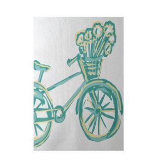 e by design La Bicicleta Geometric Print Jade Indoor/Outdoor Area Rug