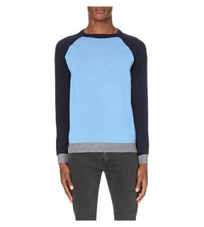 REISS   Twister colour block wool jumper