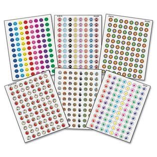 MINI STICKERS VARIETY PACK, SIX ASSORTED DESIGNS/COLORS, 3,168/PACK