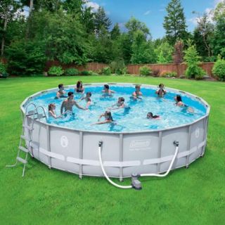 Coleman 18' x 48" Power Steel Frame Above Ground Swimming Pool Set