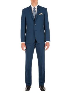 Alexandre of England Plain Slim Fit Suit Trousers Blue