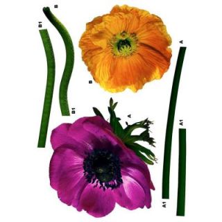 Freestyle 19 in. x 27 in. Anemone daisy Wall Decal FS17012