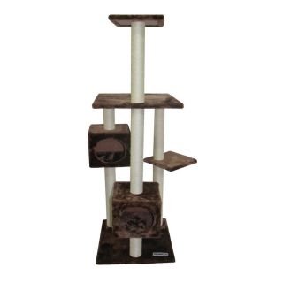 kitty mansions Manhattan 66 in Brown Faux Fur Cat Tree