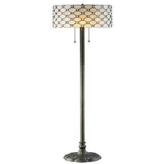 Amora Lighting Tiffany style Ivory Jeweled 72 inch Floor Torchiere