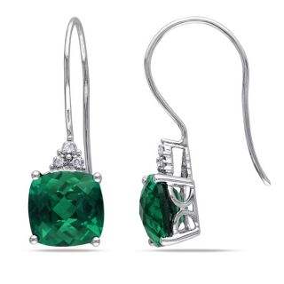 Miadora 10k Gold 5 2/5ct TGW Created Emerald and Diamond Accent