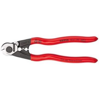 KNIPEX Heavy Duty Forged Steel 7 1/2 in. Wire Rope Cutters with 64 HRC Cutting Edge 95 61 190