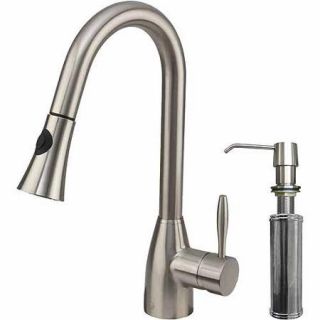 Vigo Pull Out Spray Kitchen Faucet with Soap Dispenser, Stainless Steel