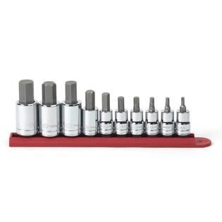 GearWrench 10 Pc. SAE Hex Bit Socket Set 3/8 and 1/2 Drives   Tools