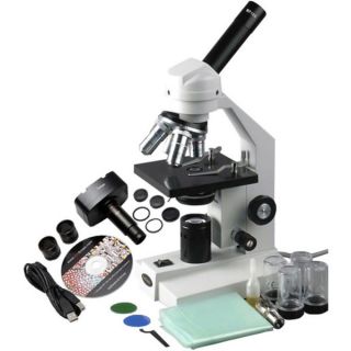 AmScope 40x 2000x Compound Vet Lab Microscope with 3MP USB Camera