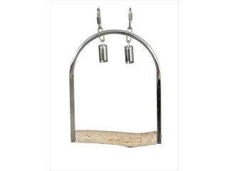 Caitec 315 8 in. Medium Stainless Steel Swing with Natural Wood Perch