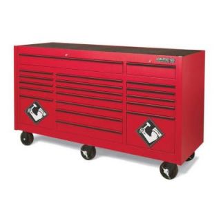 Armstrong 74 in. 19 Drawer Triple Bay Industrial Series Rolling Storage Cabinet, Red 16 790