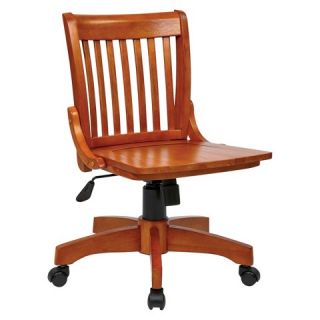 Office Star Armless Wood Banker’s Chair – Fruitwood