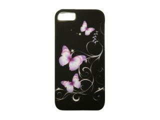 Luxmo Purple Butterfly Rubberized Snap on Case For iPhone 5 CRIP5BKPPBF