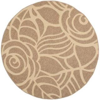 Safavieh Courtyard Coffee/Sand 6 ft. 7 in. x 6 ft. 7 in. Round Indoor/Outdoor Area Rug CY5141B 7R