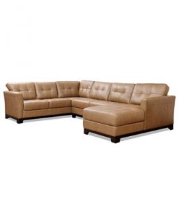 Martino Leather 3 Piece Chaise Sectional Sofa   Furniture
