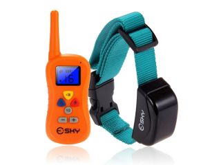 Esky Rechargeable LCD Remote Shock Control Pet Dog Training Collar with 100 Level of Vibration + 100 Level of Static Shock+ 1 Level Tone For Medium / Large Dog