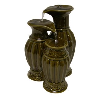 Ceramic 3 Tiered Pot Fountain by Woodland Imports