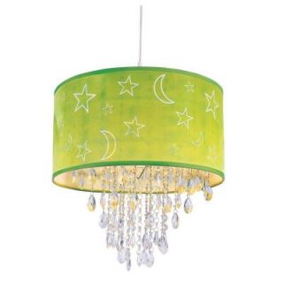 Bel Air Lighting Green Moon Pendant with Stars Printed Shade PND 1001 GRN