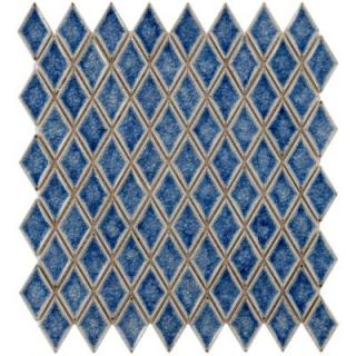 Merola Tile Crackle Diamond Azure 12 in. x 12 in. x 8 mm Ceramic Mosaic Tile FDXCRA