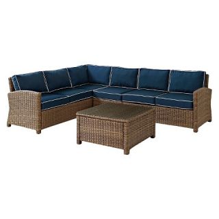 Crosley Bradenton 5 Piece Outdoor Wicker Sectional Seating Set with