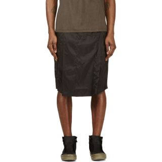 Rick Owens Black Hybrid Sarouel Shorts