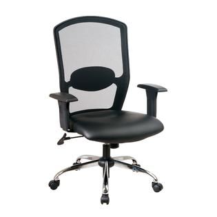 Office Star Screen Back Executive Chair with Leather Seat