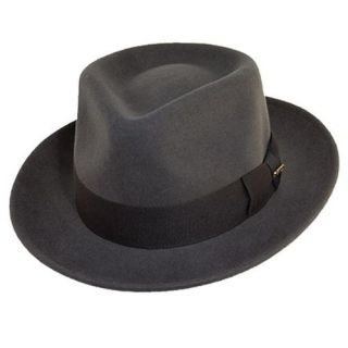 Dorfman Pacific Size Xlarge Mens Crushable Wool Felt Fedora Hat, Grey