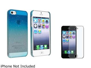 Insten Clear Sky Blue Waterdrop Raindrop Hard Case Cover + Anti glare Screen Protector Compatible With Apple iPhone 5 / 5s 804463
