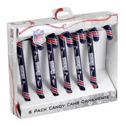 New England Patriots Plastic Candy Cane Ornament Set  