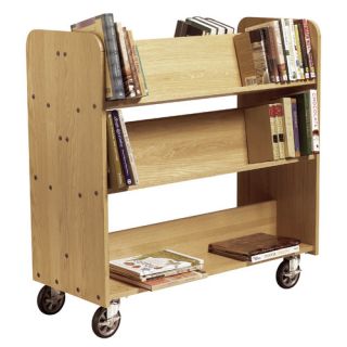 Diversified Woodcrafts Mobile Series Sloped Shelf Book Cart
