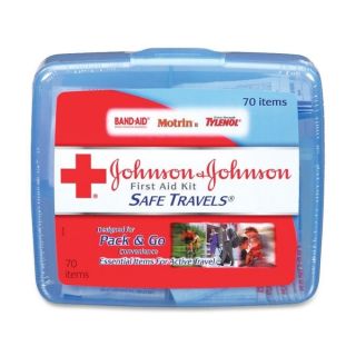 Johnson & Johnson Red Cross Portable Travel First Aid Kit, 70 Pieces