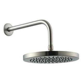 Glacier Bay 1 Spray 10 in. Round Showerhead with 12 in. Stainless Steel Arm and Flange in Brushed Nickel 58008 0404
