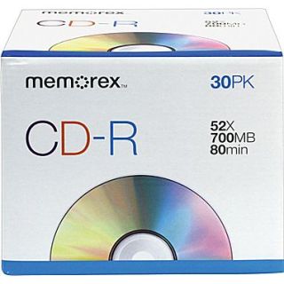 Memorex™ 30/Pack 700MB CD R, Slim Jewel Cases