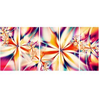 Crystalize Floral 5 Piece Graphic Art on Gallery Wrapped Canvas Set in