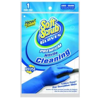 Soft Scrub Premium Nitrile Cleaning Gloves, Large 12113 26