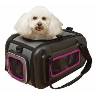 PET LIFE Lightweight Ergo Stow Away Contoured Pet Carrier B50BKPKMD