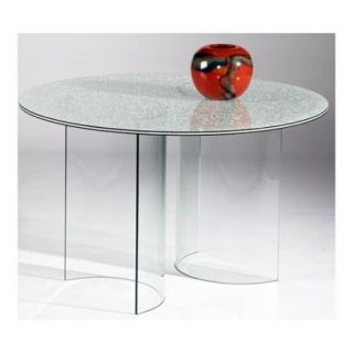 Chintaly Carmel Crackle Glass Round Dining Table