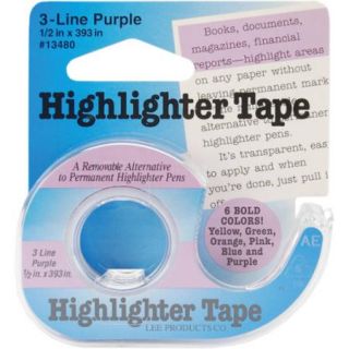 Highlighter Tape, .5" x 393", Purple