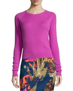 Trina Turk Jovi Long Sleeve Crewneck Sweater & Miki Floral Print Pencil Skirt