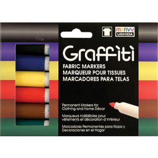 Graffiti Fabric Marker, 6/pkg