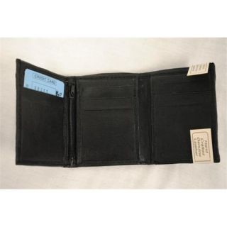 Bulk Buys Mens Leather Tri Fold Wallet   Black   Case of 12