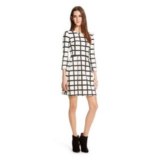 Womens Long Sleeve A Line Dress Black/White   K by Kersh